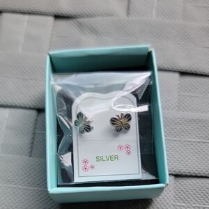 Charming  Kids Silver Butterfly Stud Earrings